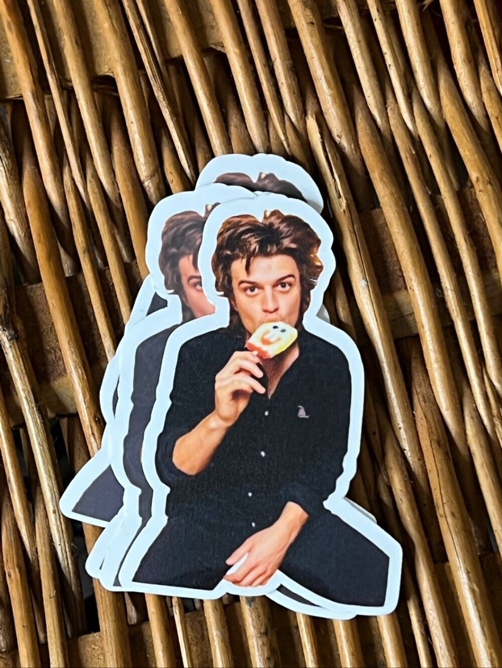 Sticker  - Person Eating Ice Cream Sticker One Piece Stranger Things